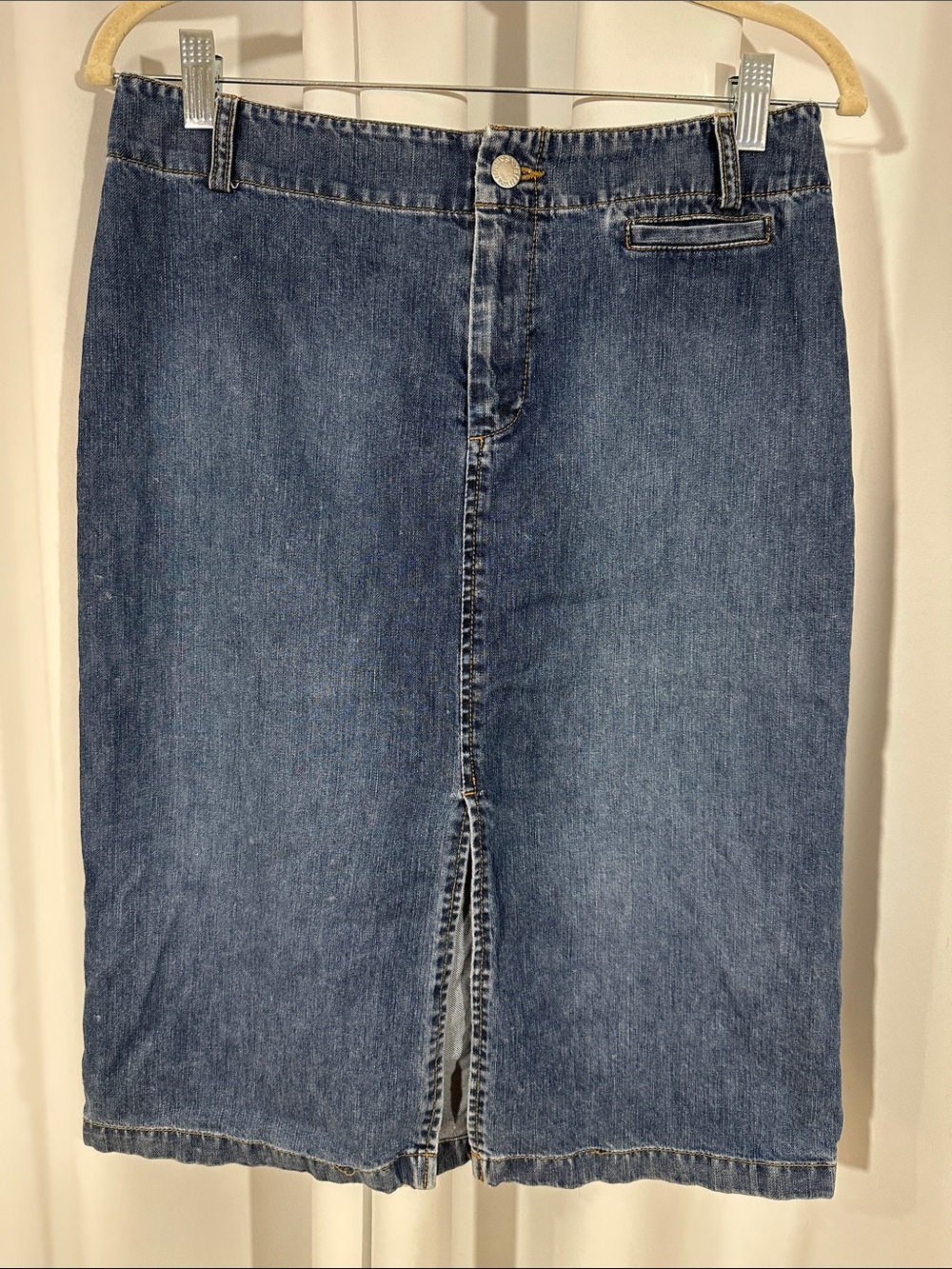 Banana Republic Denim Skirt Women's Size 6 Blue Midi Pencil Skirt 100% Cotton